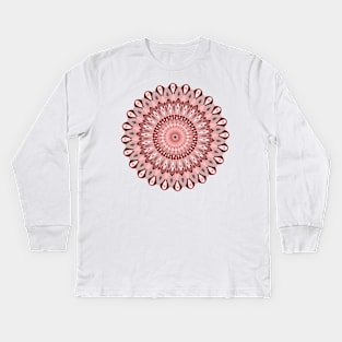 pink and grey mandala Kids Long Sleeve T-Shirt